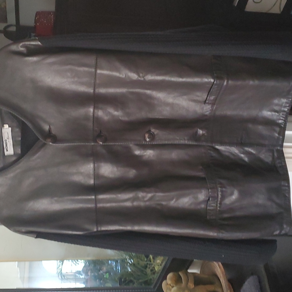 VINTAGE Leather/ Sweater knit jacket as seen in super bowl half time show